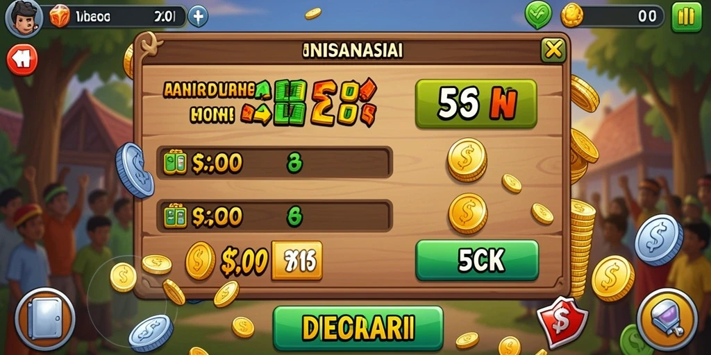 Screenshot aplikasi 8768 menunjukkan petualangan seru di hutan.